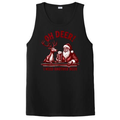 Oh Deer I Need Another Beer Santa And Reindeer Christmas PosiCharge Competitor Tank