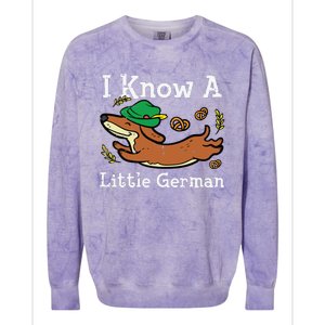 Oktoberfest Dachshund I Know Little German Dog Colorblast Crewneck Sweatshirt