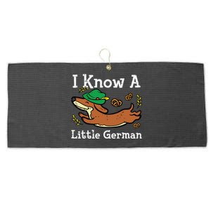 Oktoberfest Dachshund I Know Little German Dog Large Microfiber Waffle Golf Towel