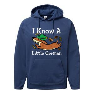 Oktoberfest Dachshund I Know Little German Dog Performance Fleece Hoodie