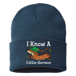 Oktoberfest Dachshund I Know Little German Dog Sustainable Knit Beanie