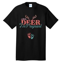 Oh Deer Im Pregnant Christmas Pregnancy Announcement Tall T-Shirt