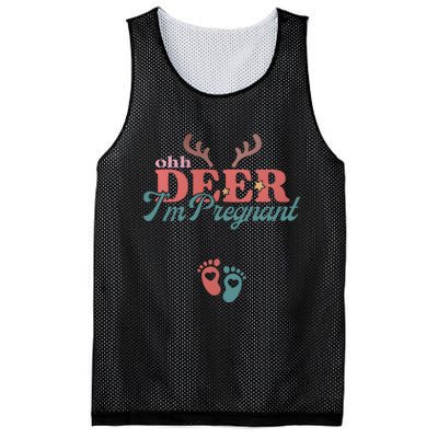 Oh Deer Im Pregnant Christmas Pregnancy Announcement Mesh Reversible Basketball Jersey Tank