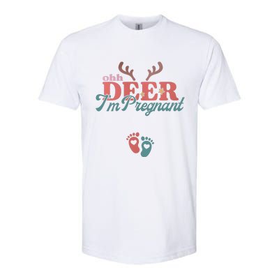 Oh Deer Im Pregnant Christmas Pregnancy Announcement Softstyle® CVC T-Shirt