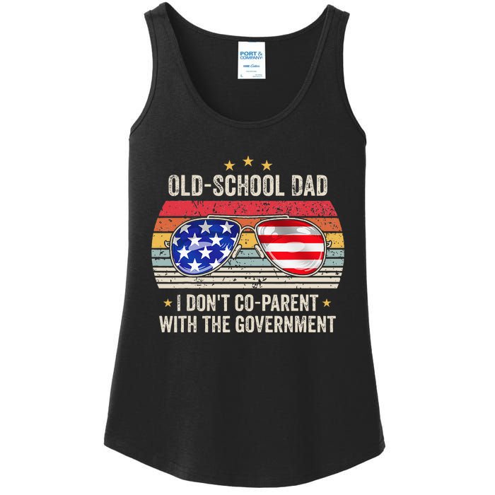 OldSchool Dad I don't coparent with the government Vintage Ladies Essential Tank