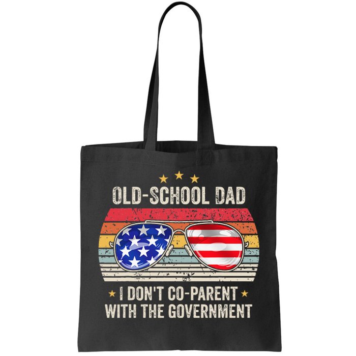 OldSchool Dad I don't coparent with the government Vintage Tote Bag