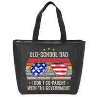 OldSchool Dad I don't coparent with the government Vintage Zip Tote Bag