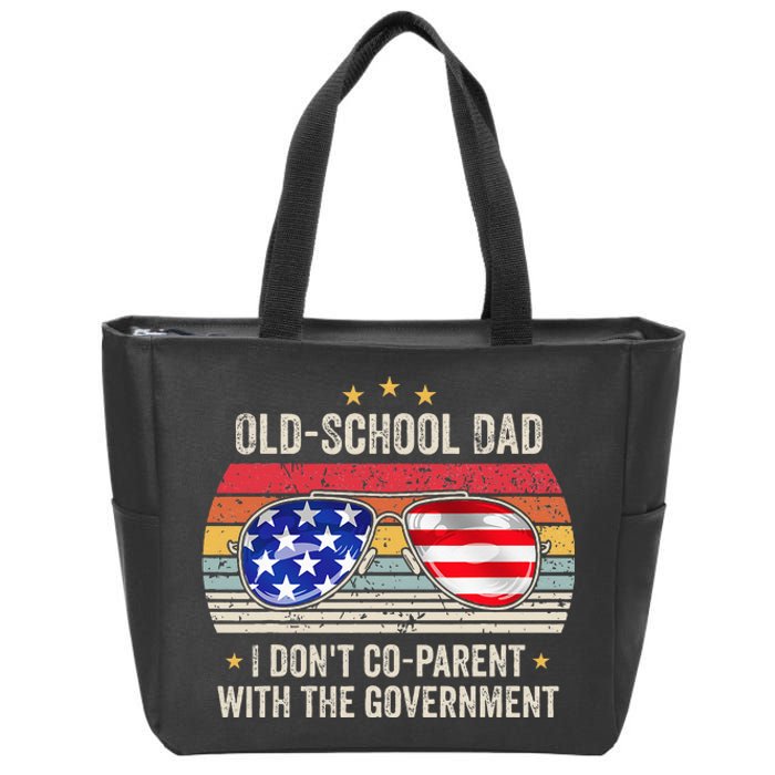 OldSchool Dad I don't coparent with the government Vintage Zip Tote Bag