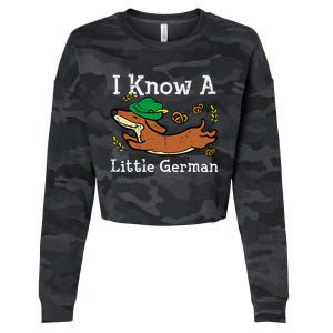 Oktoberfest Dachshund I Know Little German Dog Cropped Pullover Crew