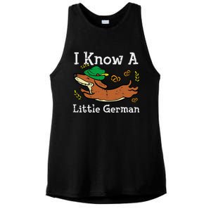 Oktoberfest Dachshund I Know Little German Dog Ladies PosiCharge Tri-Blend Wicking Tank