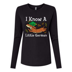 Oktoberfest Dachshund I Know Little German Dog Womens Cotton Relaxed Long Sleeve T-Shirt