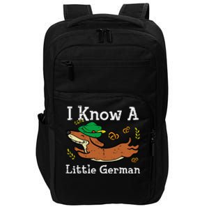 Oktoberfest Dachshund I Know Little German Dog Impact Tech Backpack