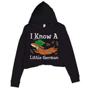 Oktoberfest Dachshund I Know Little German Dog Crop Fleece Hoodie