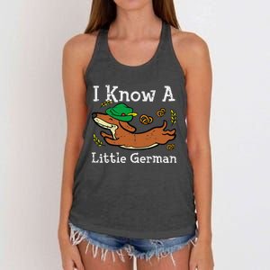 Oktoberfest Dachshund I Know Little German Dog Women's Knotted Racerback Tank