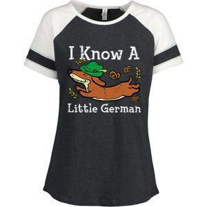 Oktoberfest Dachshund I Know Little German Dog Enza Ladies Jersey Colorblock Tee