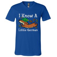 Oktoberfest Dachshund I Know Little German Dog V-Neck T-Shirt