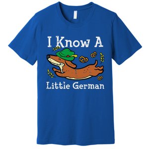 Oktoberfest Dachshund I Know Little German Dog Premium T-Shirt