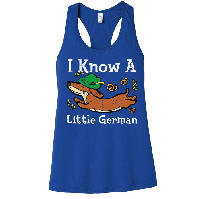 Oktoberfest Dachshund I Know Little German Dog Women's Racerback Tank