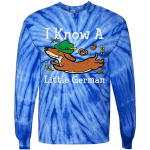 Oktoberfest Dachshund I Know Little German Dog Tie-Dye Long Sleeve Shirt