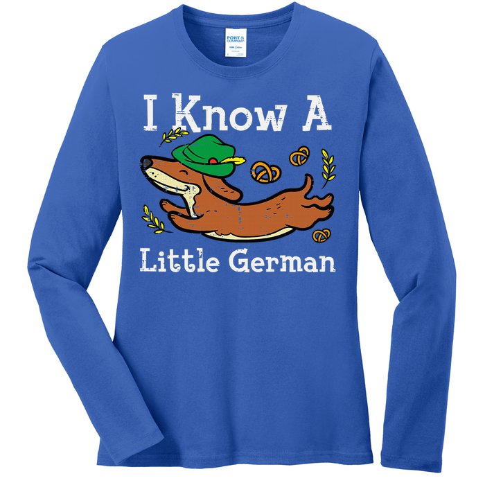 Oktoberfest Dachshund I Know Little German Dog Ladies Long Sleeve Shirt