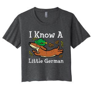 Oktoberfest Dachshund I Know Little German Dog Women's Crop Top Tee