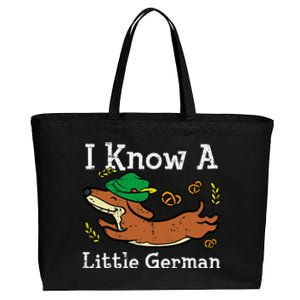 Oktoberfest Dachshund I Know Little German Dog Cotton Canvas Jumbo Tote