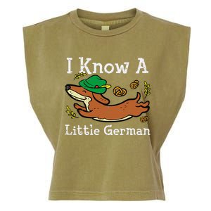 Oktoberfest Dachshund I Know Little German Dog Garment-Dyed Women's Muscle Tee