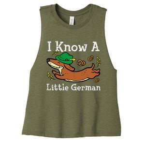 Oktoberfest Dachshund I Know Little German Dog Women's Racerback Cropped Tank