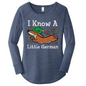 Oktoberfest Dachshund I Know Little German Dog Women's Perfect Tri Tunic Long Sleeve Shirt