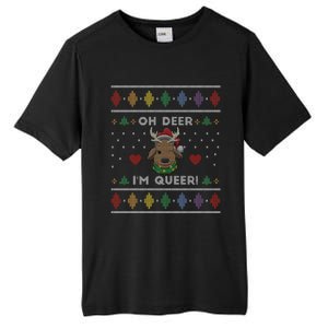 Oh Deer IM Queer Lgbt Lgbtq Pride Ugly Christmas Gift Tall Fusion ChromaSoft Performance T-Shirt