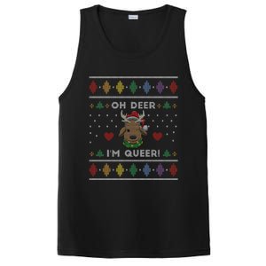 Oh Deer IM Queer Lgbt Lgbtq Pride Ugly Christmas Gift PosiCharge Competitor Tank