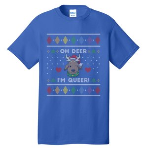 Oh Deer IM Queer Lgbt Lgbtq Pride Ugly Christmas Gift Tall T-Shirt