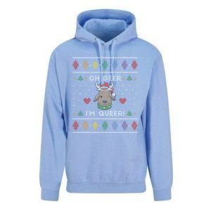 Oh Deer IM Queer Lgbt Lgbtq Pride Ugly Christmas Gift Unisex Surf Hoodie