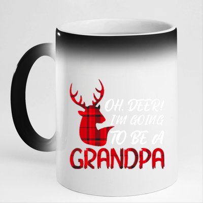 Oh Deer Im Going To Be A Grandpa Christmas Gift 11oz Black Color Changing Mug