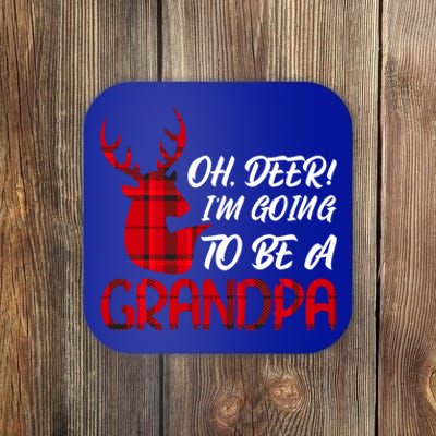 Oh Deer Im Going To Be A Grandpa Christmas Gift Coaster