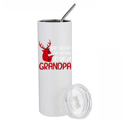 Oh Deer Im Going To Be A Grandpa Christmas Gift Stainless Steel Tumbler