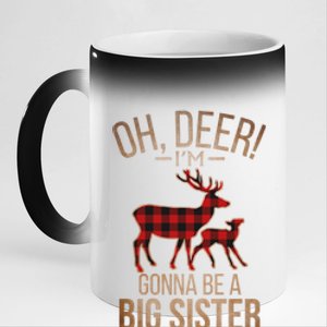 Oh Deer IM Gonna Be A Big Sister Christmas Great Gift 11oz Black Color Changing Mug