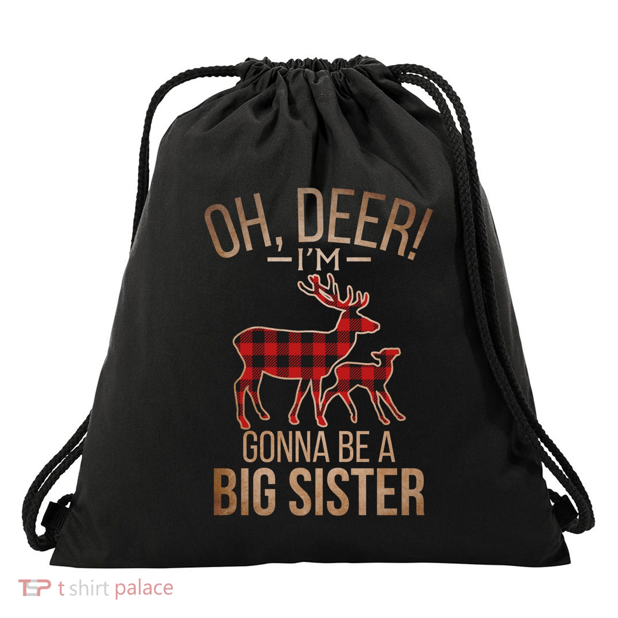 Oh Deer IM Gonna Be A Big Sister Christmas Great Gift Drawstring Bag
