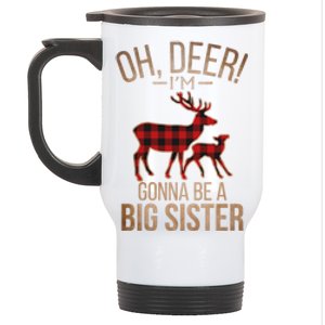 Oh Deer IM Gonna Be A Big Sister Christmas Great Gift Stainless Steel Travel Mug