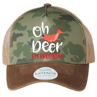 Oh Deer IM Pregnant Christmas Pregnancy Announcet Mom Gift Legacy Tie Dye Trucker Hat