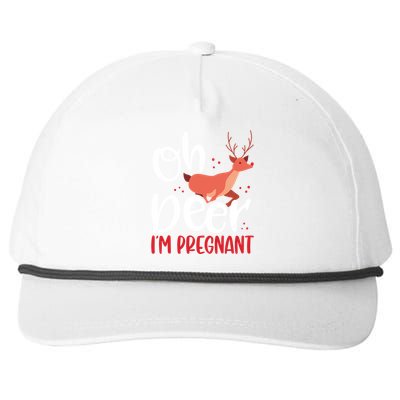 Oh Deer IM Pregnant Christmas Pregnancy Announcet Mom Gift Snapback Five-Panel Rope Hat