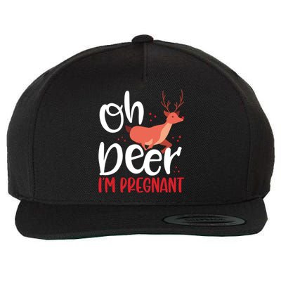 Oh Deer IM Pregnant Christmas Pregnancy Announcet Mom Gift Wool Snapback Cap