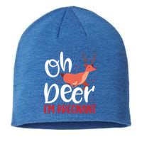 Oh Deer IM Pregnant Christmas Pregnancy Announcet Mom Gift Sustainable Beanie