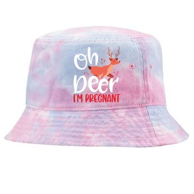 Oh Deer IM Pregnant Christmas Pregnancy Announcet Mom Gift Tie-Dyed Bucket Hat