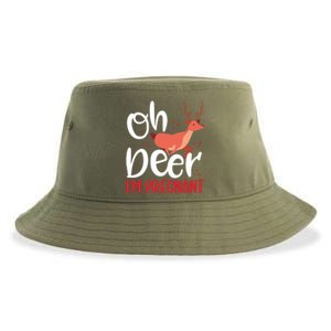 Oh Deer IM Pregnant Christmas Pregnancy Announcet Mom Gift Sustainable Bucket Hat