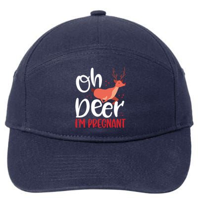 Oh Deer IM Pregnant Christmas Pregnancy Announcet Mom Gift 7-Panel Snapback Hat