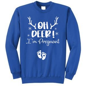 Oh Deer IM Pregnant Couple Christmas Pregnancy Announcet Gift Sweatshirt