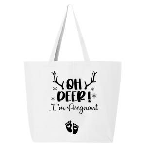 Oh Deer IM Pregnant Couple Christmas Pregnancy Announcet Gift 25L Jumbo Tote