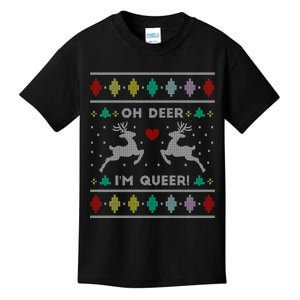 Oh Deer I Am Queer Ugly Lgbtq Pride Lesbian Gay Kids T-Shirt