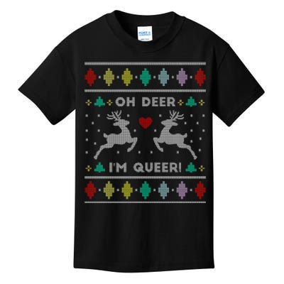 Oh Deer I Am Queer Ugly Lgbtq Pride Lesbian Gay Kids T-Shirt